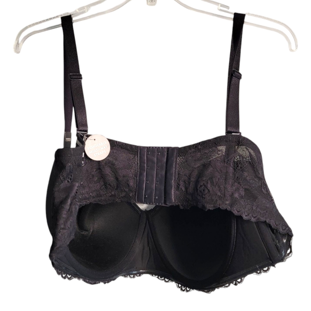 Torrid Curve Elegant Black Strapless Lightly Lined Bra 46DDD NWT - Picture 5 of 11